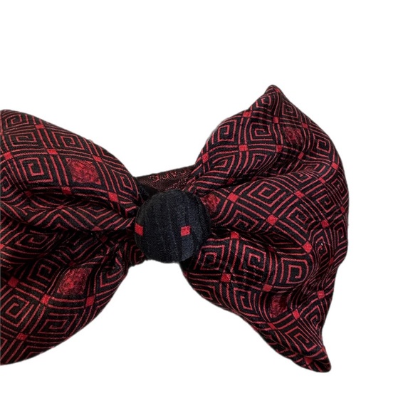 CUSTOM, ONE-OF-A-KIND VERSACE SILK TIE HEADBAND W/ BOW - Picture 7 of 10